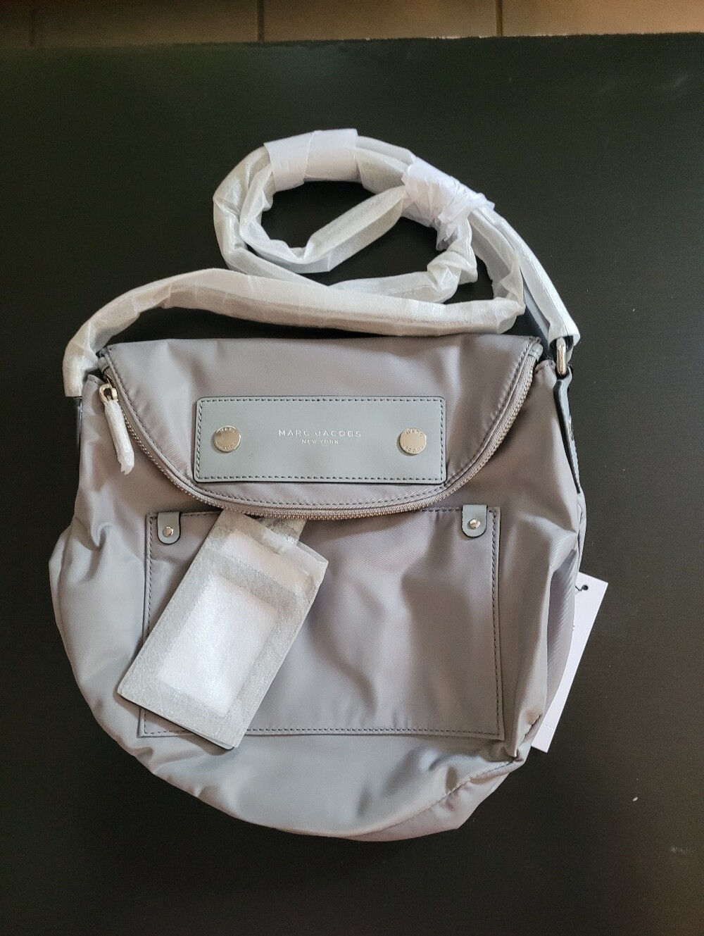 Marc Jacobs Light Gray Nylon Crossbody Satchel
